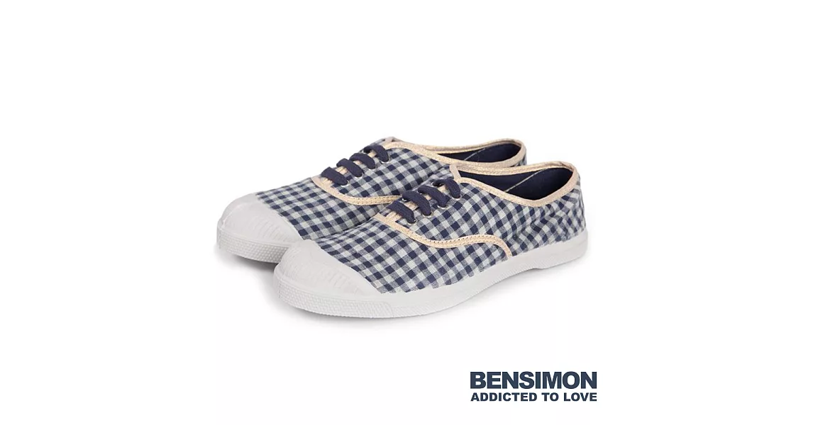 BENSIMON 法國國民鞋 季節限定 (女) - 格紋綁帶款 GinghamEU38Gingham