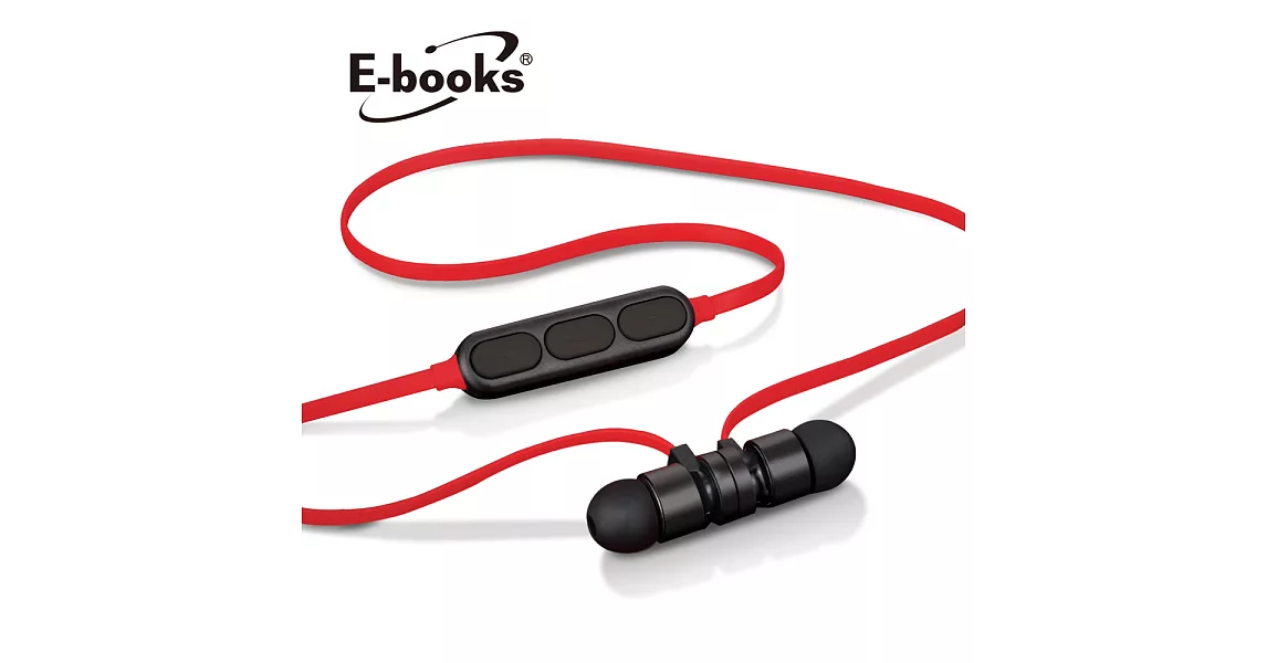 E-books S81 藍牙4.2無線磁吸入耳式耳機黑