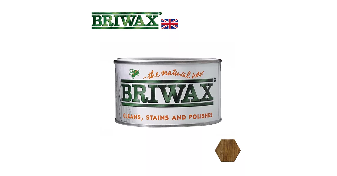 【英國Briwax】拋光上色蠟-黑橡木色 370g