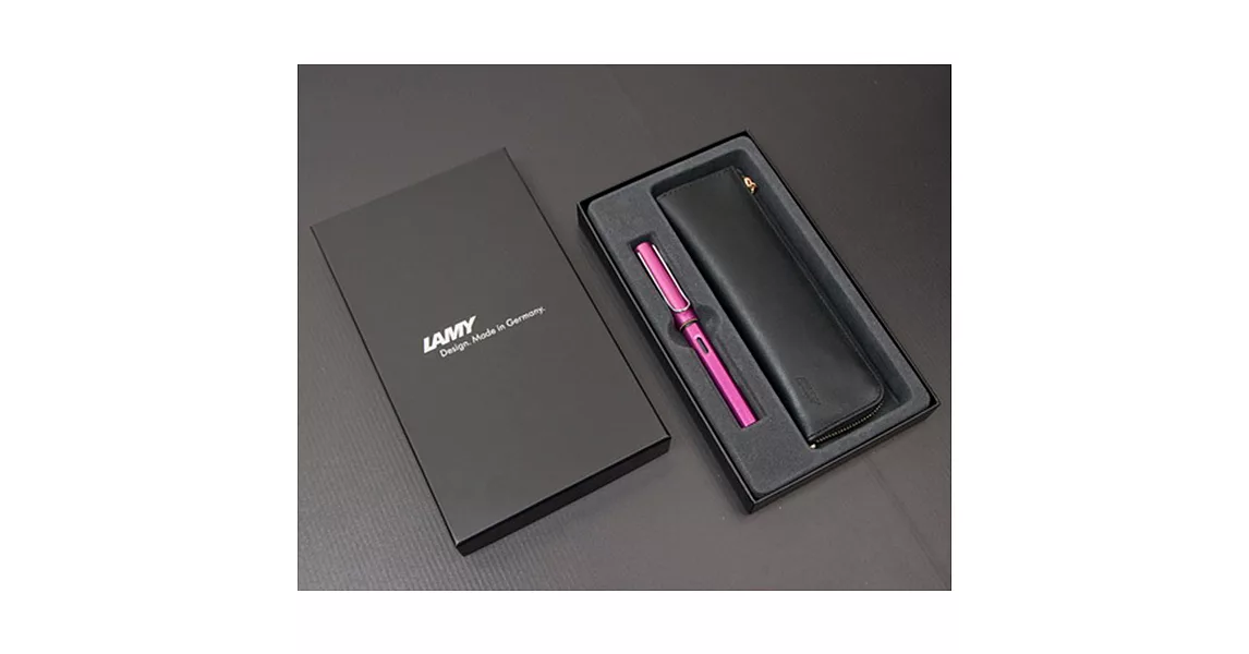 LAMY AL-STAR恆星系列 2018 限量 鋼筆F尖+皮革筆袋禮盒 紫焰紅