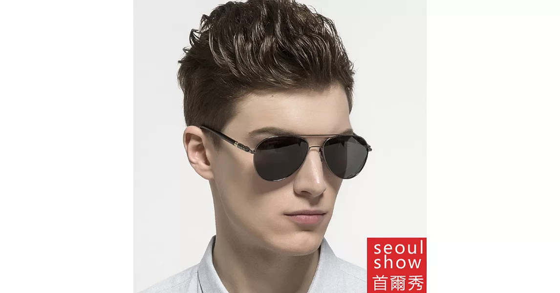 seoul show首爾秀 圓腿極輕雷朋款太陽眼鏡UV400墨鏡槍灰框黑灰片