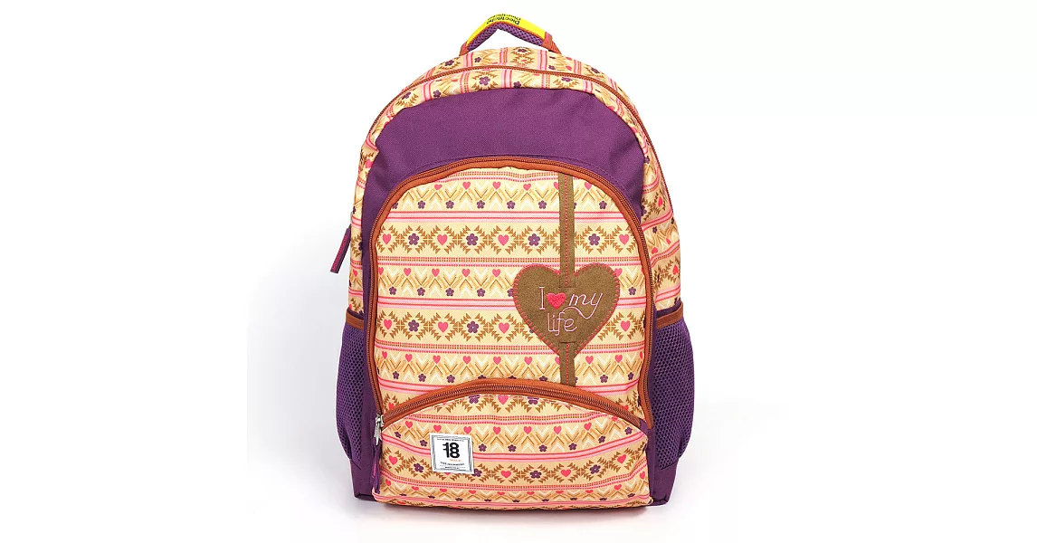 《1818系列》塗鴉插畫成長型孩童背包 心心相印款(1860828-U)