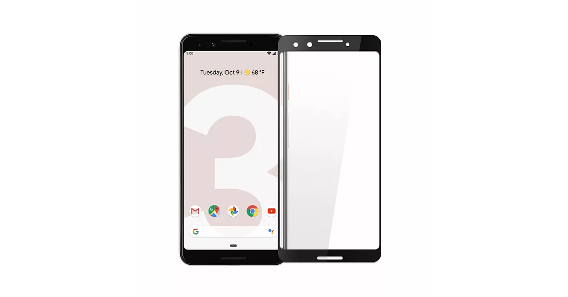 SSTAR全膠滿版 Google Pixel 3 (5.5吋) 鋼化日規玻璃保護貼/黑色