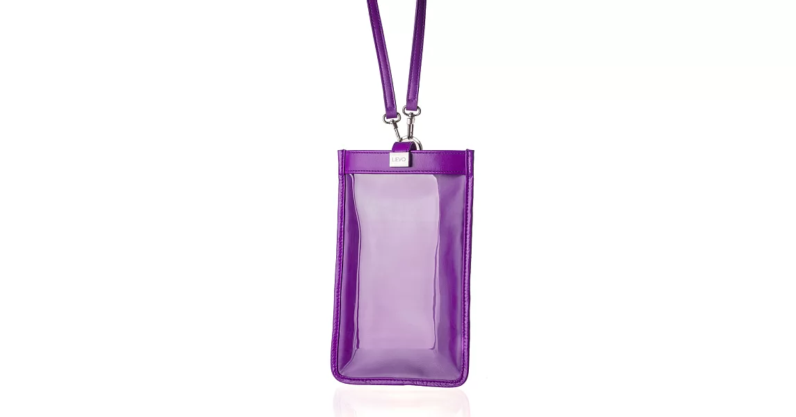【LIEVO】 TOUCH - 真皮斜背手機護照包_深紫紅(7吋螢幕以下手機皆適用)