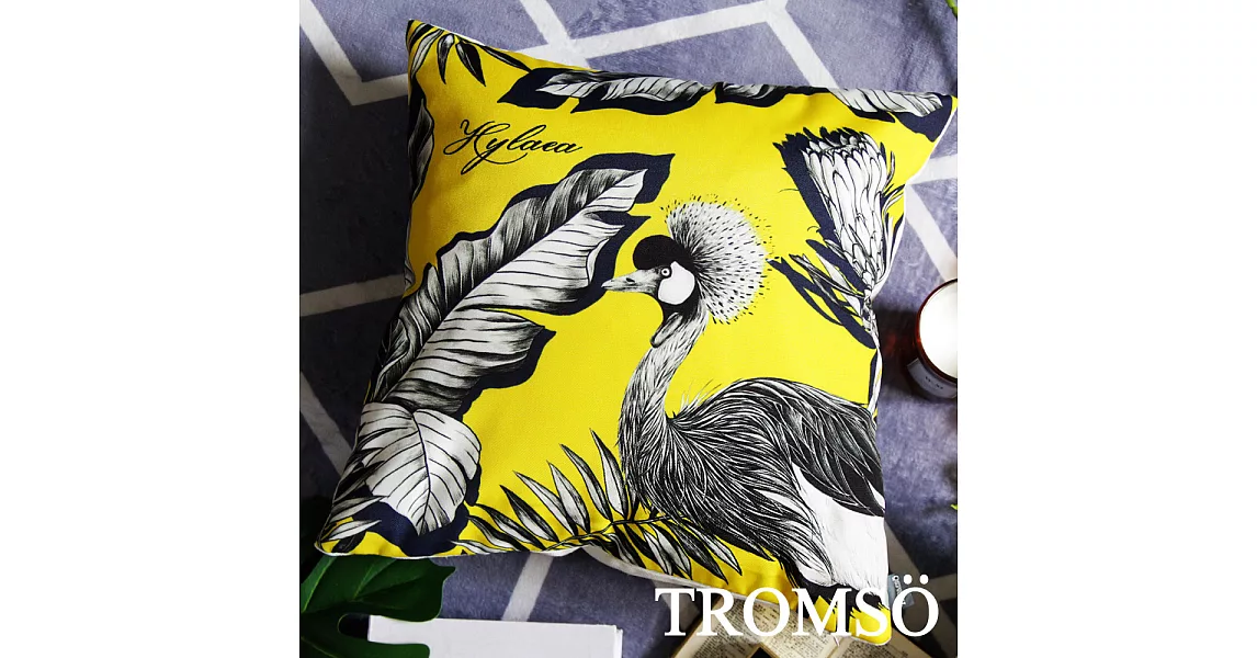 TROMSO奢華義大利棉麻抱枕-U183輝煌大孔雀
