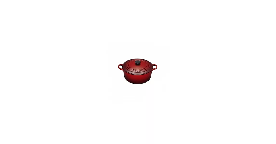LE CREUSET－圓形鑄鐵鍋（櫻桃紅．直徑18cm）