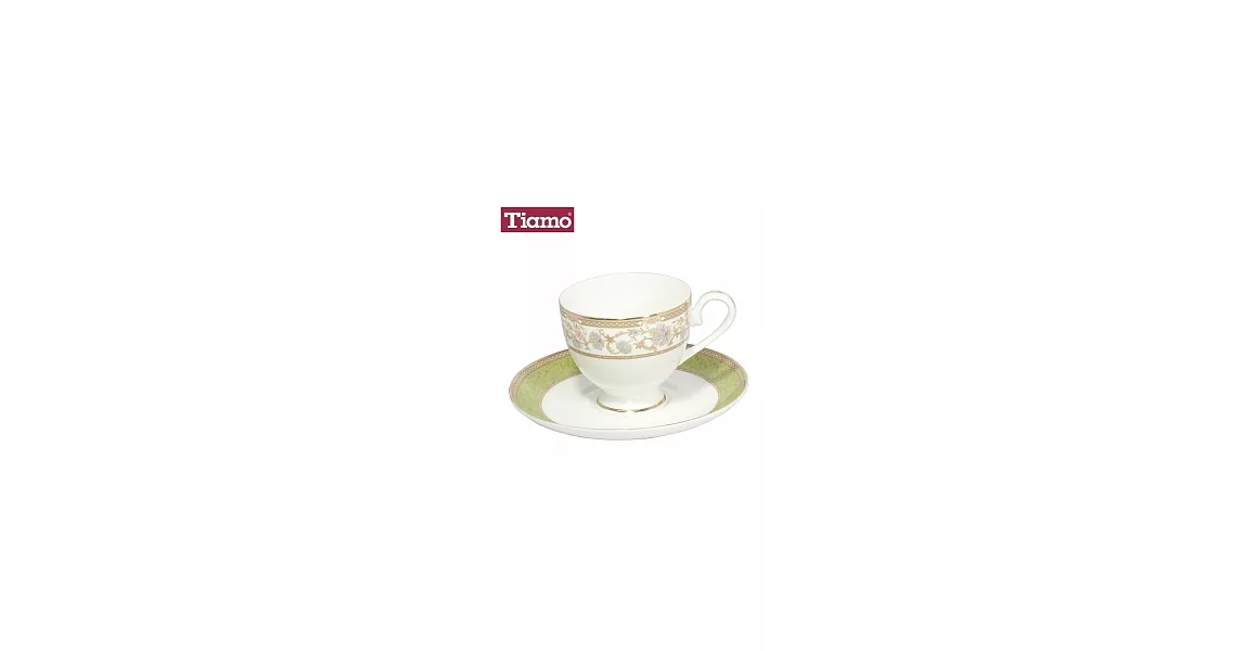 Tiamo hg3216 骨瓷咖啡杯盤組-佛羅倫薩(2組入)