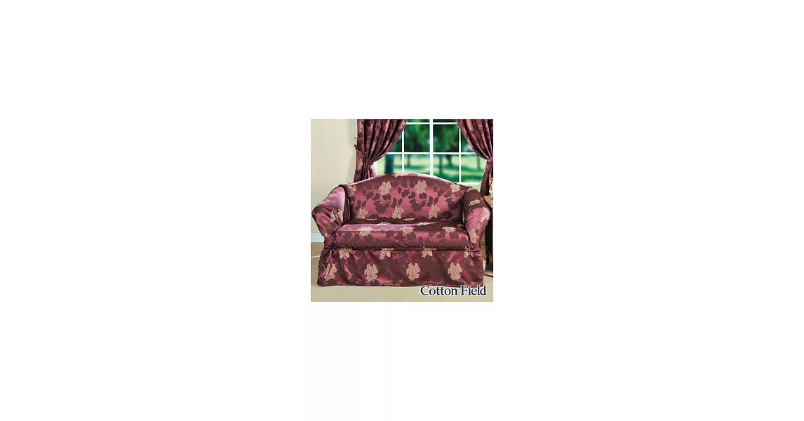 棉花田【米蘭】提花雙人沙發便利套-紫色