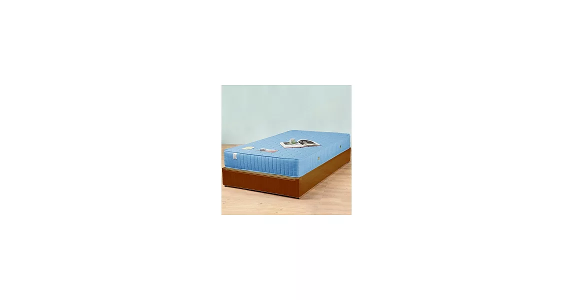 《Homelike》麗緻3.5尺床台+獨立筒床墊-單人(柚木紋)