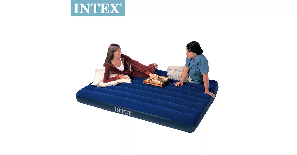 【INTEX】雙人加大植絨充氣床墊-152cm(68759)