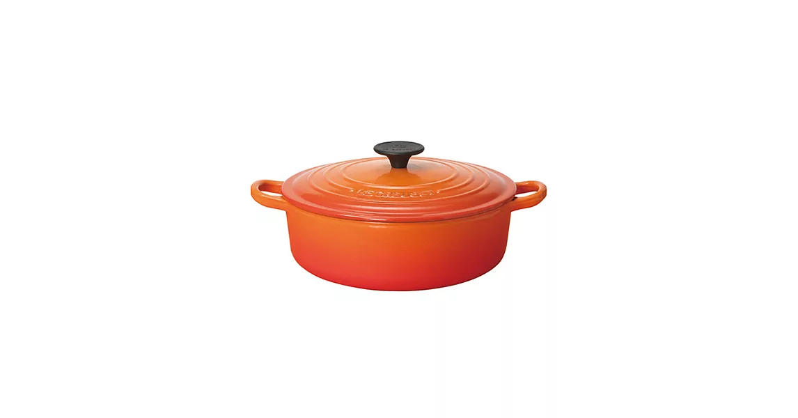 LE CREUSET－橢圓鑄鐵鍋火焰橘．直徑25cm