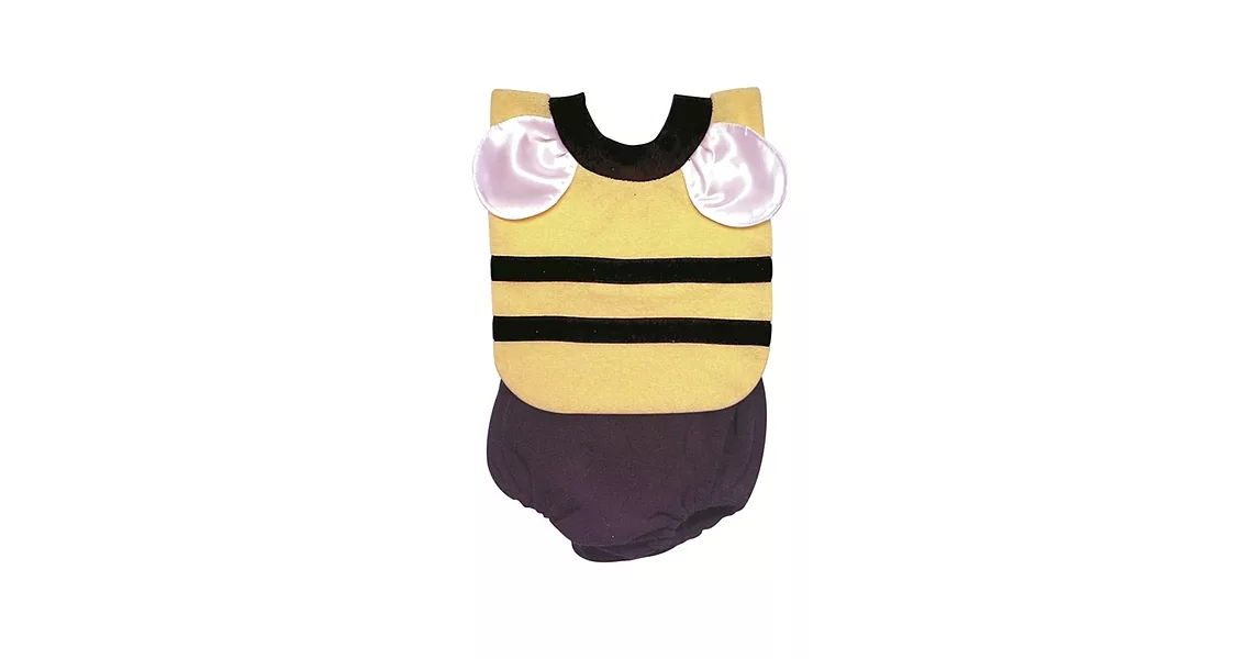 日本製Angel Dept，超可愛造型圍兜+褲裝組-小蜜蜂
