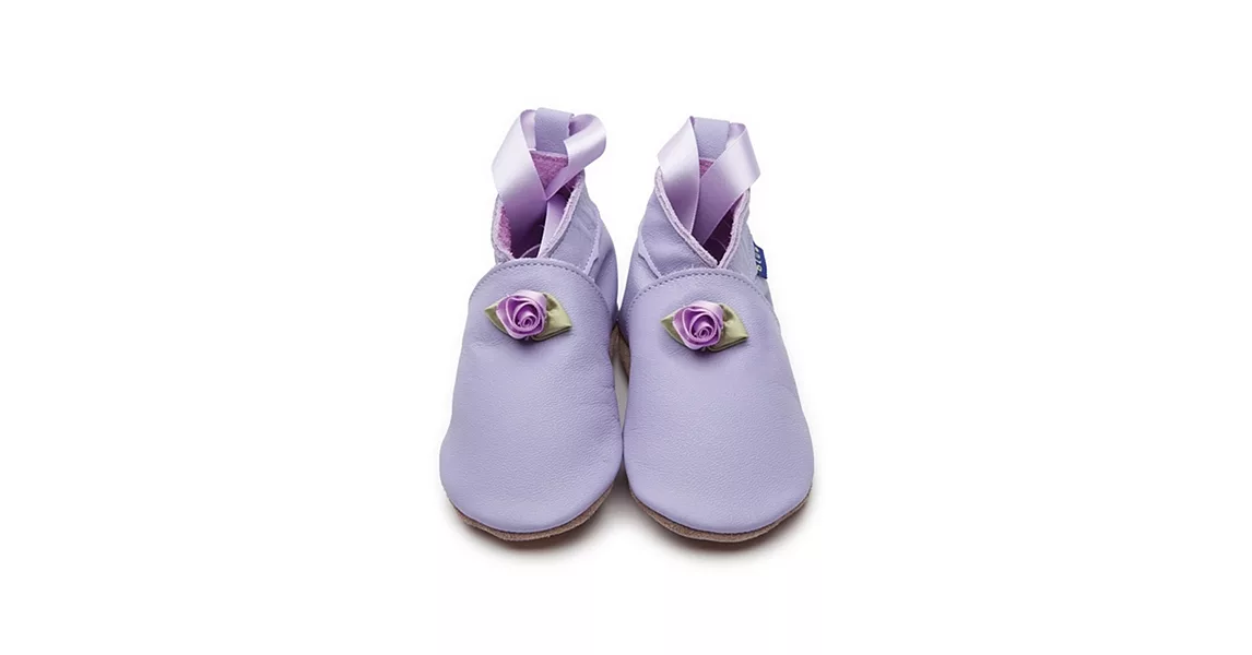 英國製Inch Blue，真皮手工學步鞋禮盒，Rose Ballet-Lilac(6~12M)