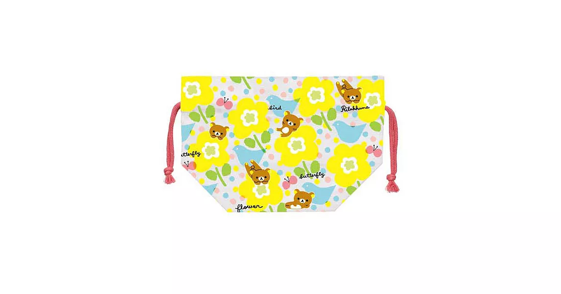 San-X 懶熊北歐草莓系列便當束口袋。北歐花園