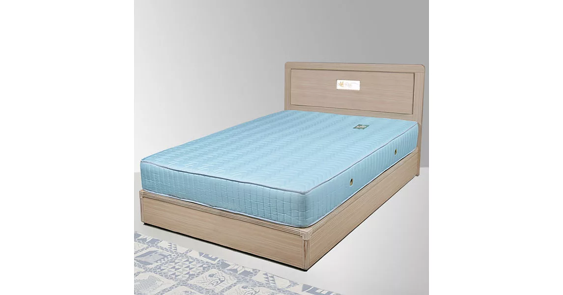 《Homelike》朵拉3.5尺床組+獨立筒床墊-單人-白橡木紋