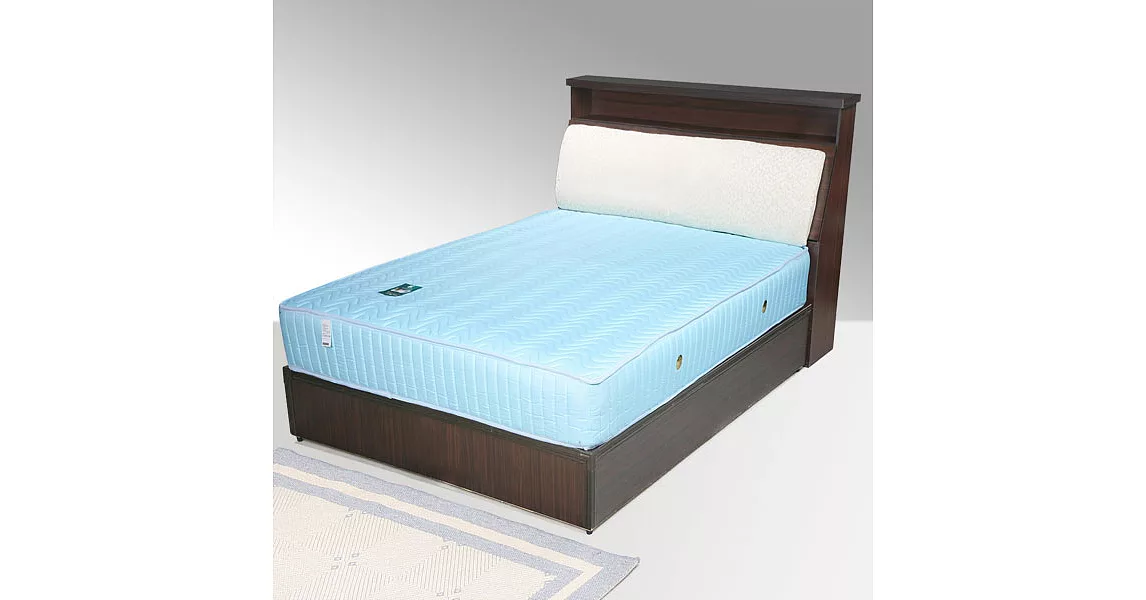 《Homelike》黛絲3.5尺床組+獨立筒床墊-單人胡桃木紋