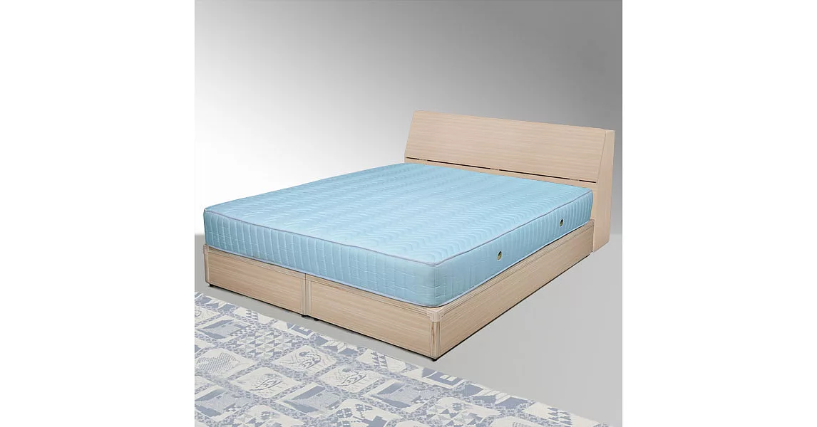 《Homelike》諾雅5尺床組+獨立筒床墊-雙人白橡木紋