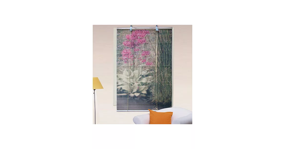 棉花田【花卉】彩色天然竹捲簾(120x160cm)
