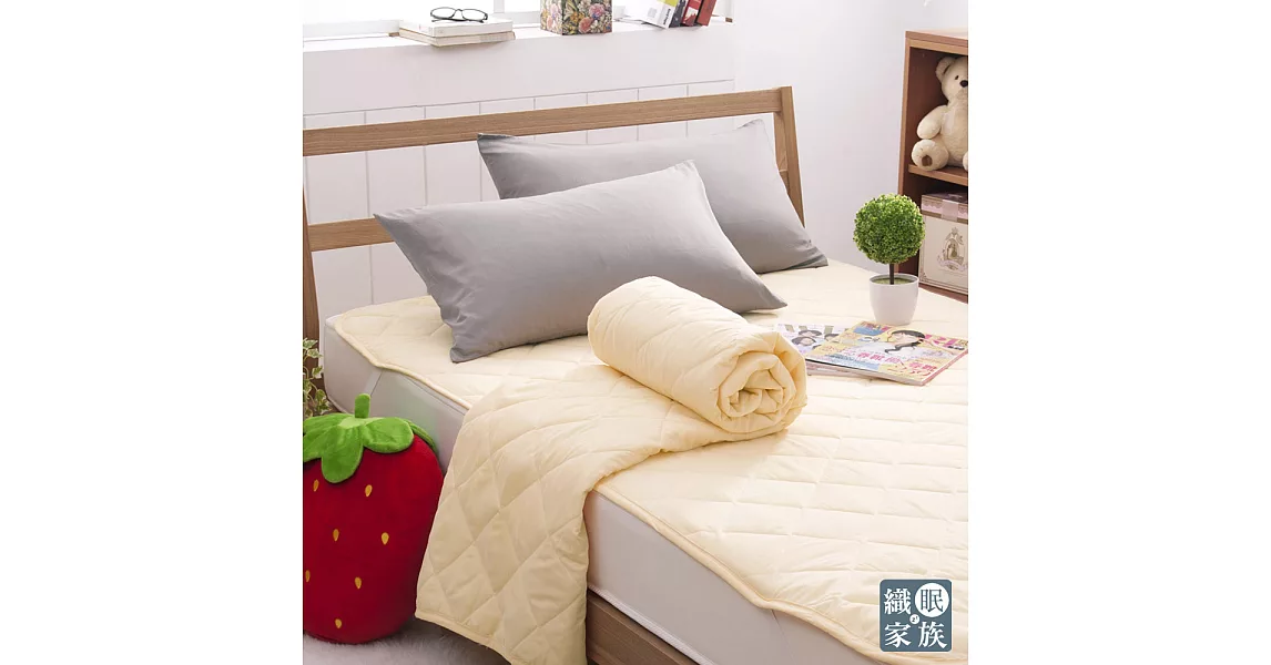 【Jumendi-陽光米】台灣精製防蹣抗菌保潔墊-單人