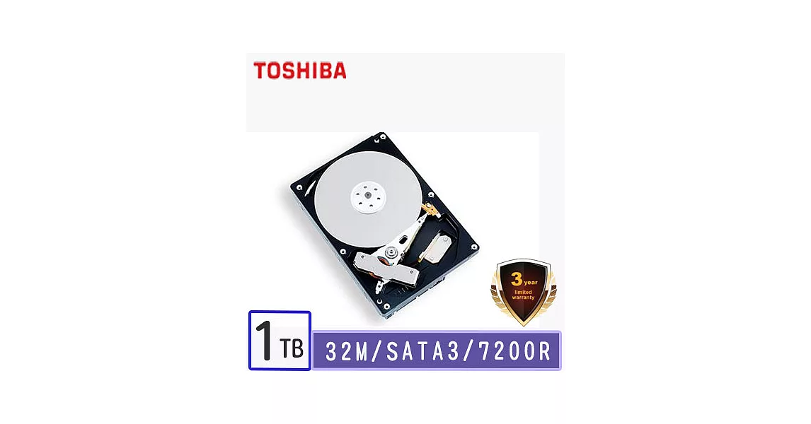 TOSHIBA 1T 3.5吋 SATAIII 硬碟(DT01ACA100)