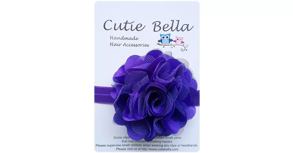 Cutie Bella彈性絲蕾絲茶花髮帶-Violet