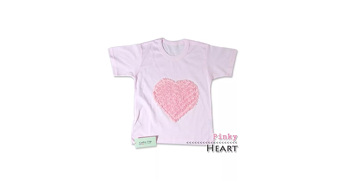 Cutie Bella短袖上衣/T恤-粉T Heart Pinky