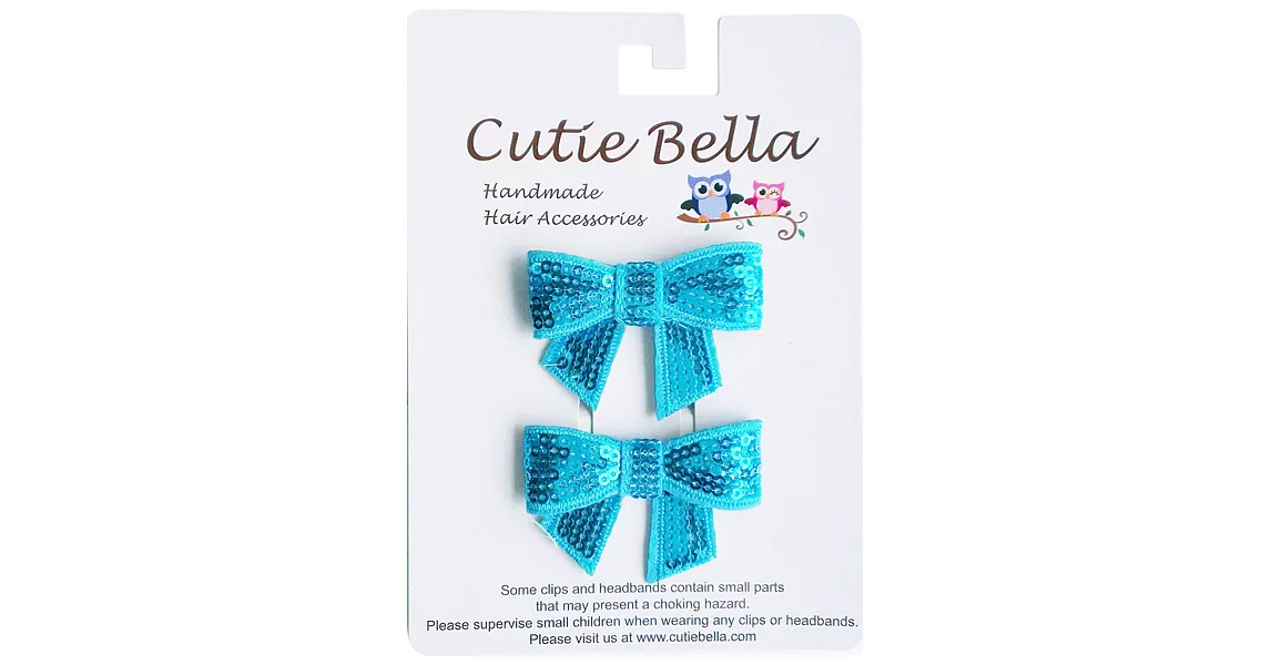 Cutie Bella Sequin Bow 髮夾-Blue
