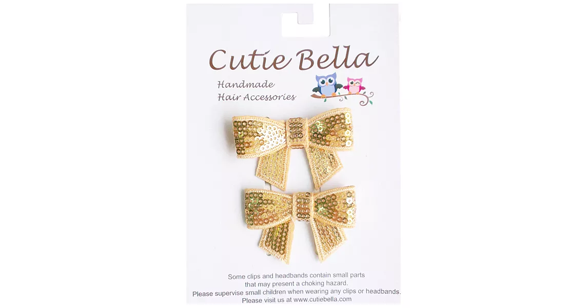 Cutie Bella Sequin Bow 髮夾-Yellow