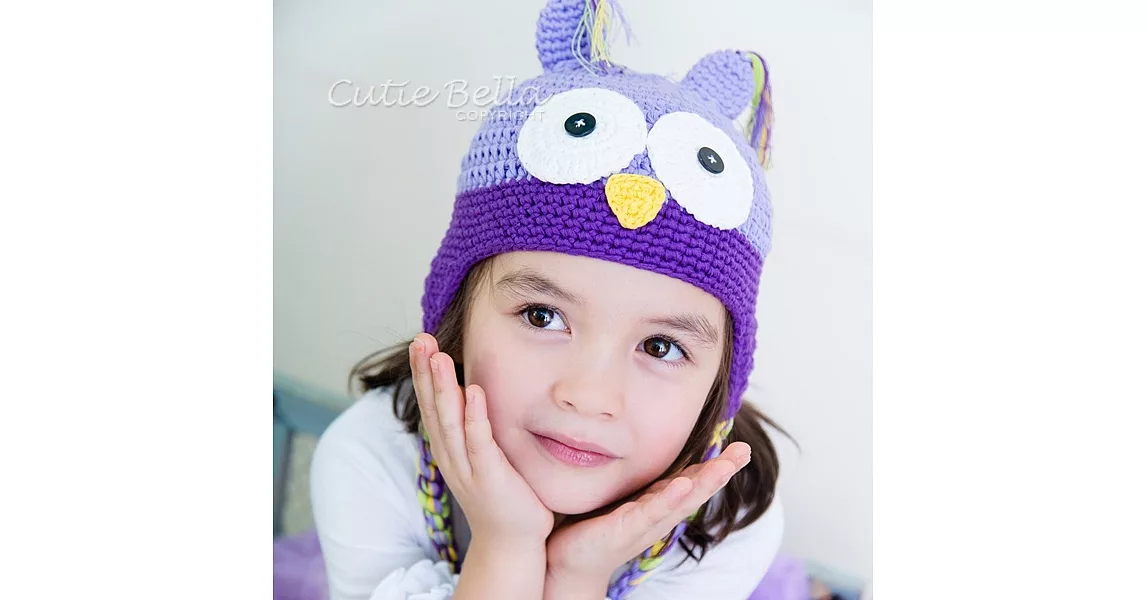 Cutie Bella手工編織帽Owl-Lilac