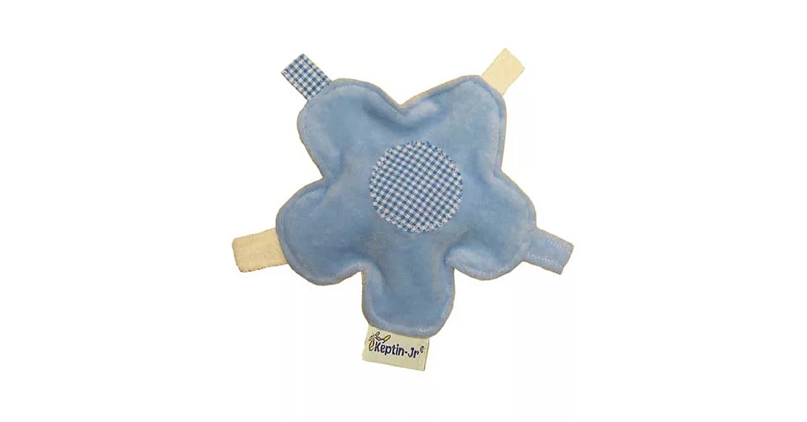 荷蘭Keptin-Jr，有機棉Organic造型標籤安撫巾花朵-Blue