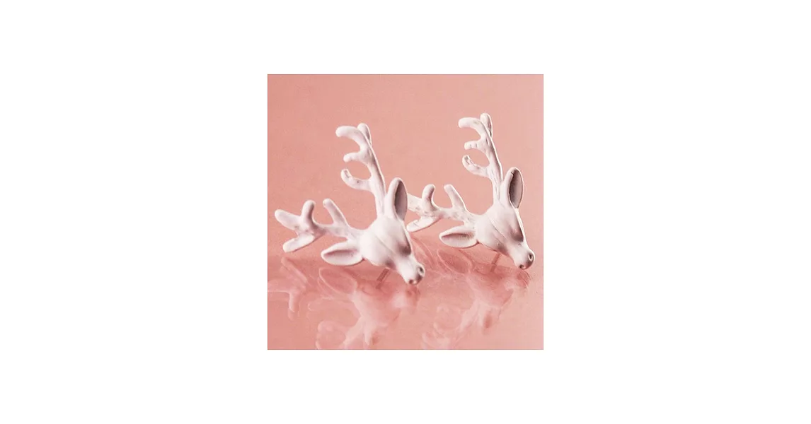 Wildfox Couture 美國品牌 雪白麋鹿頭耳環 立體款