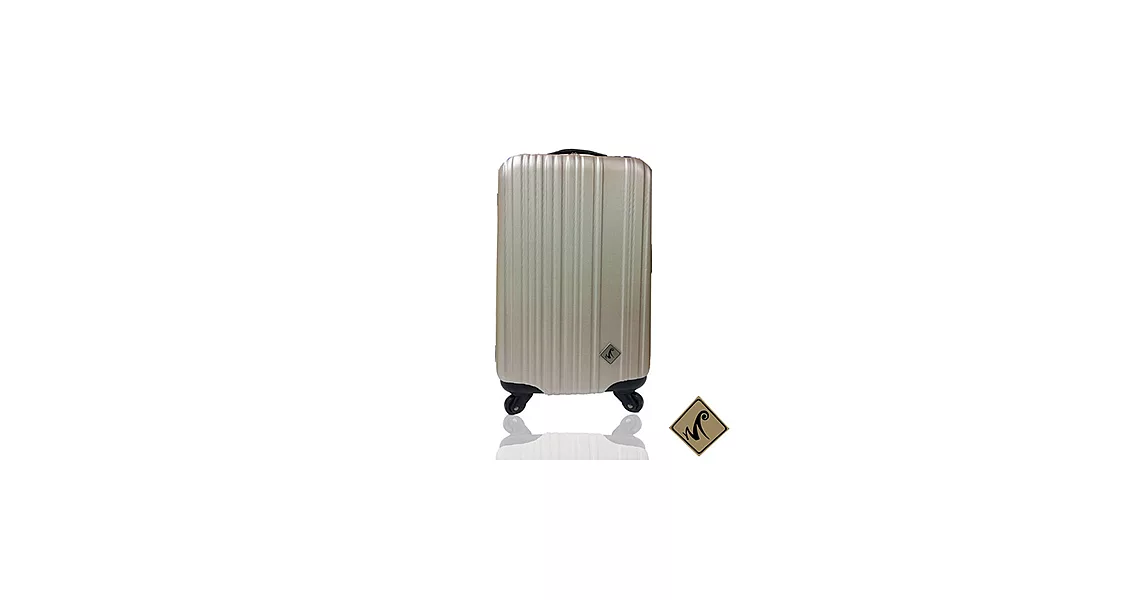 MIYOKO條碼系列ABS輕硬殼行李箱旅行箱登機箱拉桿箱20吋登機箱香檳金