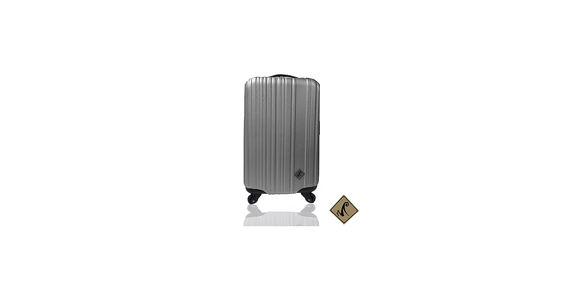 MIYOKO條碼系列ABS輕硬殼行李箱旅行箱登機箱拉桿箱20吋登機箱銀灰色
