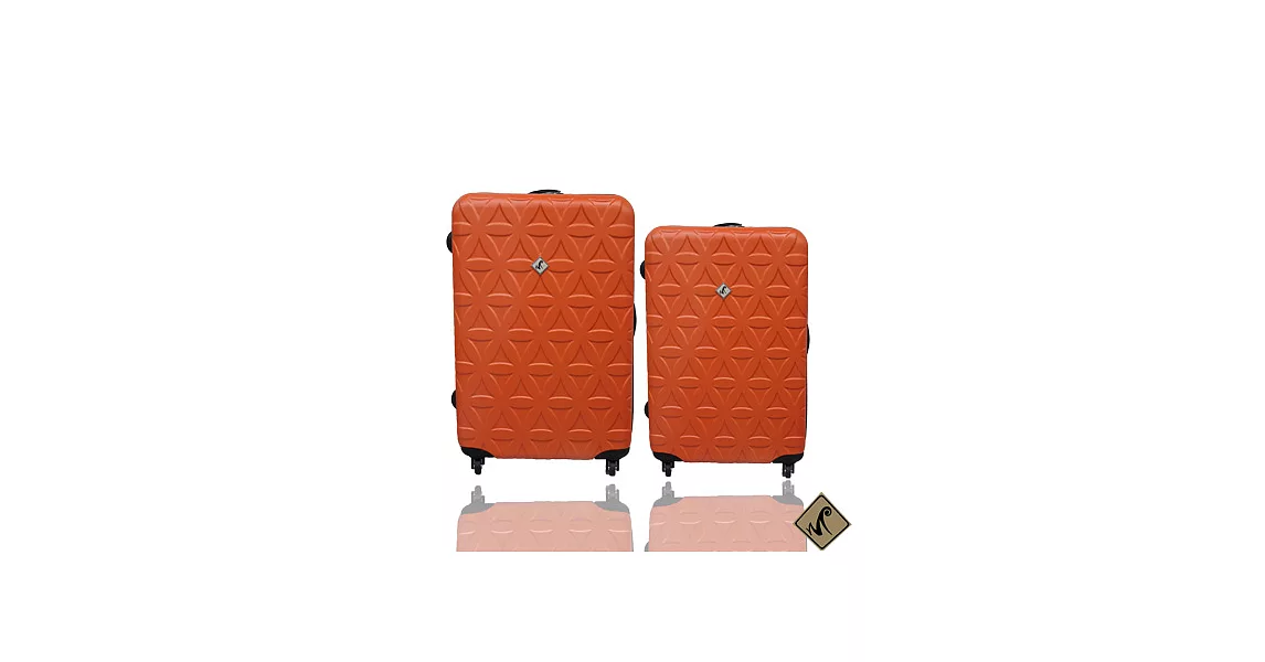 Miyoko時尚花系列ABS 霧面旅行箱輕硬殼旅行箱28+24吋兩件組亮眼橘亮眼橘
