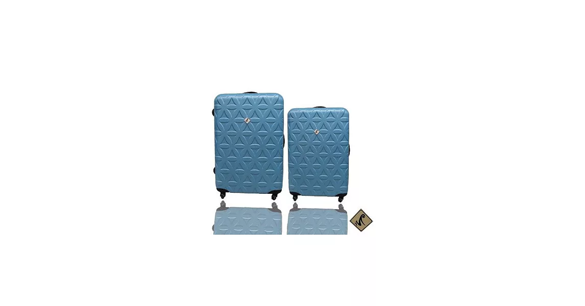 Miyoko時尚花系列ABS 霧面旅行箱輕硬殼旅行箱24+20吋兩件組土耳其藍土耳其藍