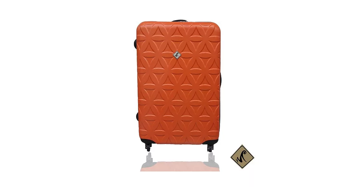 Miyoko時尚花系列ABS 霧面旅行箱輕硬殼旅行箱24吋橘色