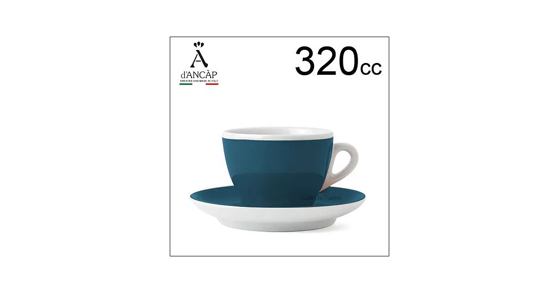 d’ANCAP Torino 拿鐵咖啡杯盤組-綠色 320cc (1杯1盤) HG9377