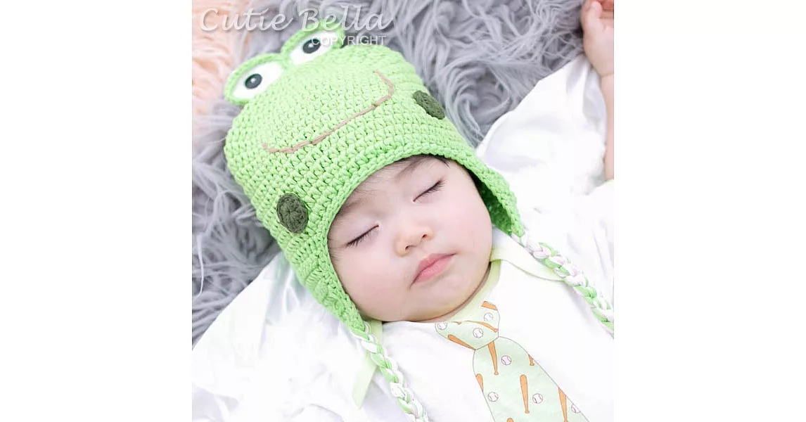 Cutie Bella手工編織嬰兒帽Frog