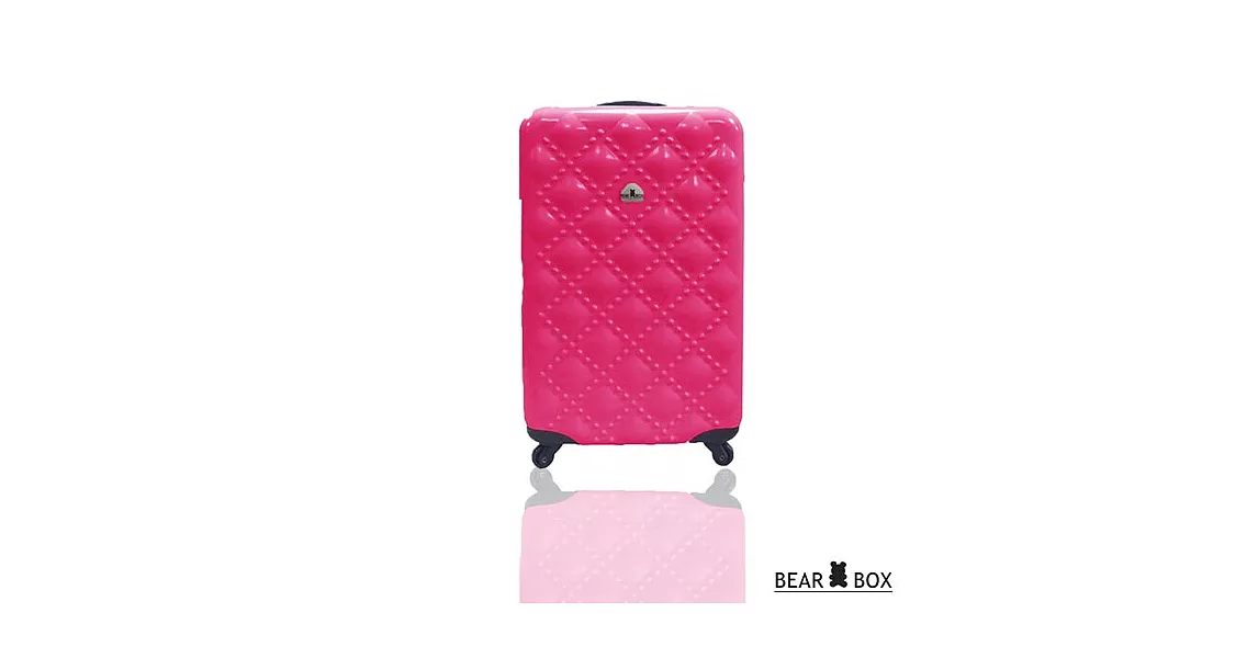 BEAR BOX 時尚香奈兒系列PC亮面輕硬殼20吋旅行箱/行李箱桃紅