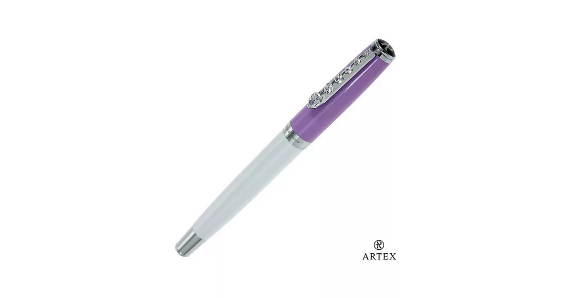 ARTEX Beauty 鋯石筆夾 鋼珠筆-粉紫