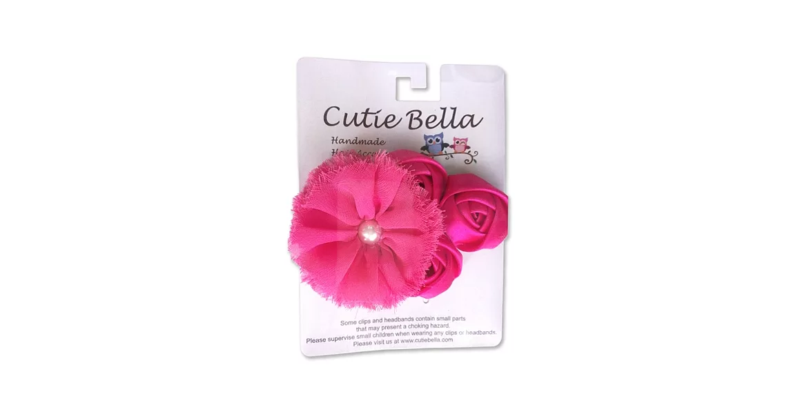 Cutie Bella彈性Roses Chiffon髮帶-Rose