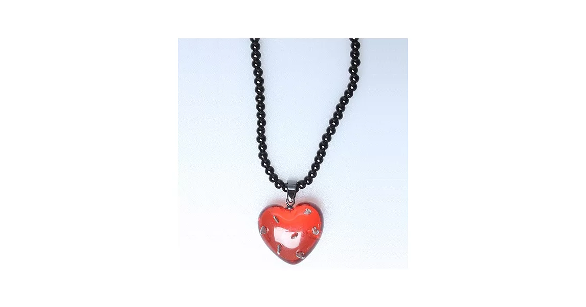 【DISNEY COUTURE】美國珠寶大師 Tom Binns 聯名系列~魔鏡夢遊紅皇后荊棘果凍愛心黑珠珠項鍊