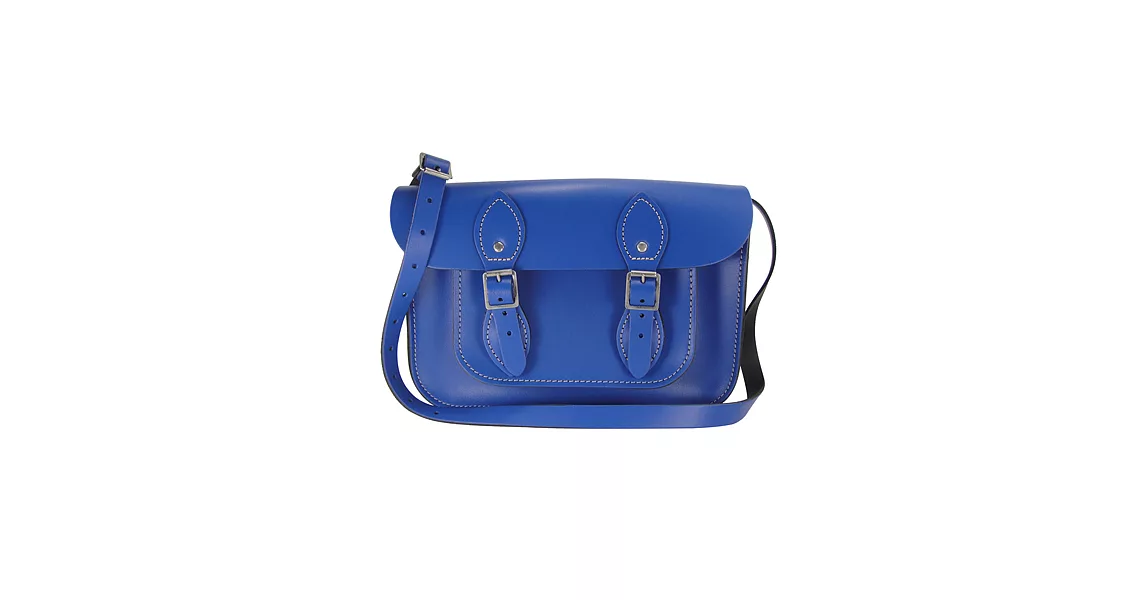 【The Leather Satchel Co.】11吋 英國手工牛皮劍橋包 肩背 側背手拿包 精湛工藝 新款磁釦設計方便開啟(牛津藍)