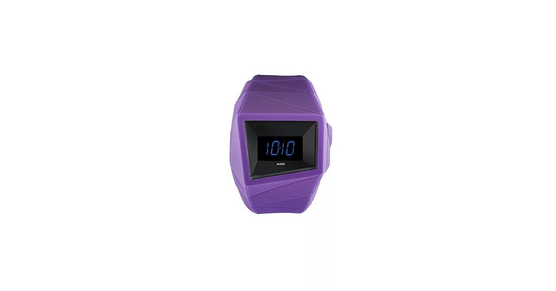 【ALESSI 】幾何線條立體電子手錶 (紫 AEAL22003)