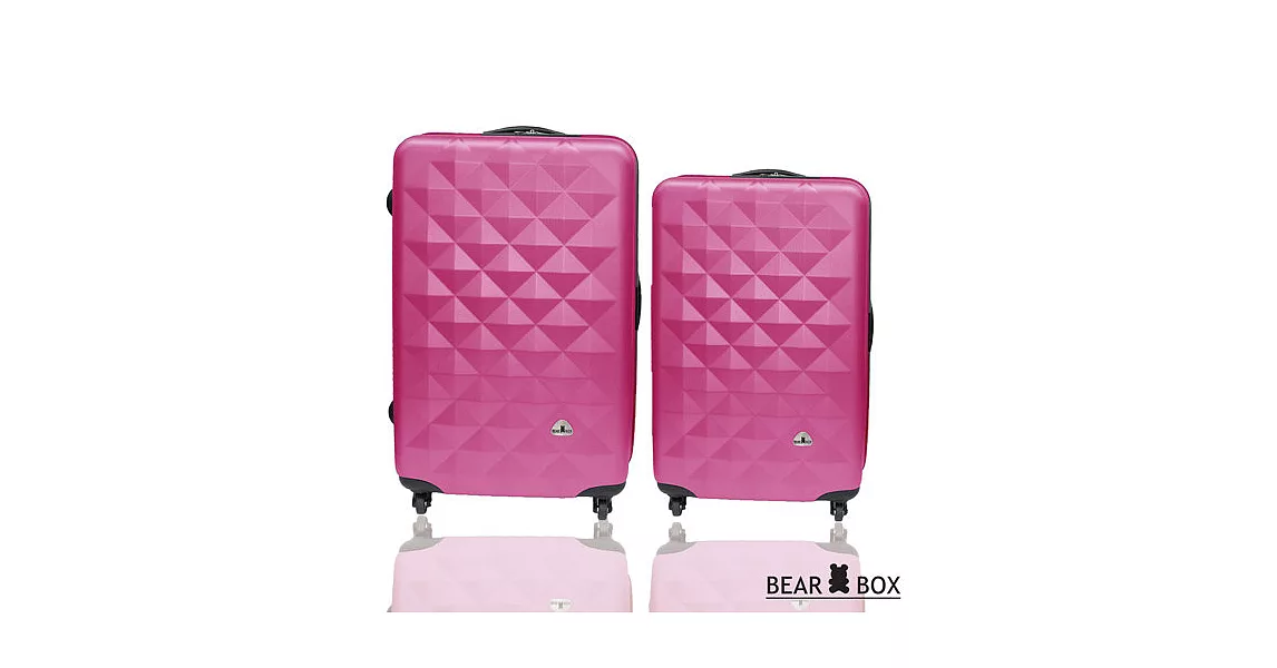 BEAR BOX 晶鑽系列ABS霧面行李箱兩件組24+20吋24吋桃