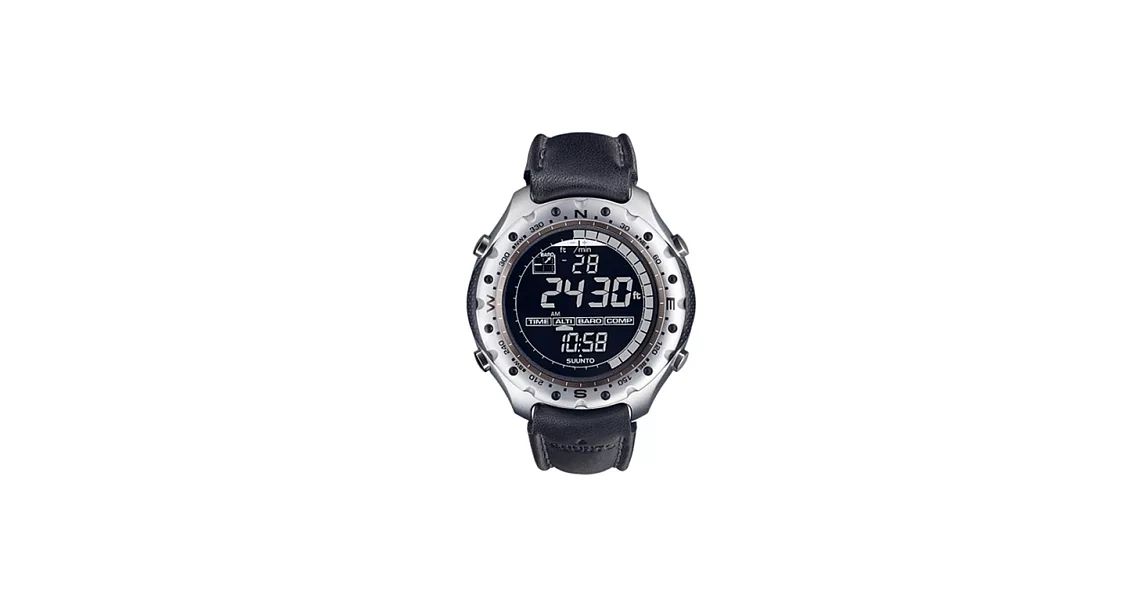 【SUUNTO】X-LANDER Black 拓荒者旅行錶.露營錶.登山錶(皮表帶 SUSS012197310)