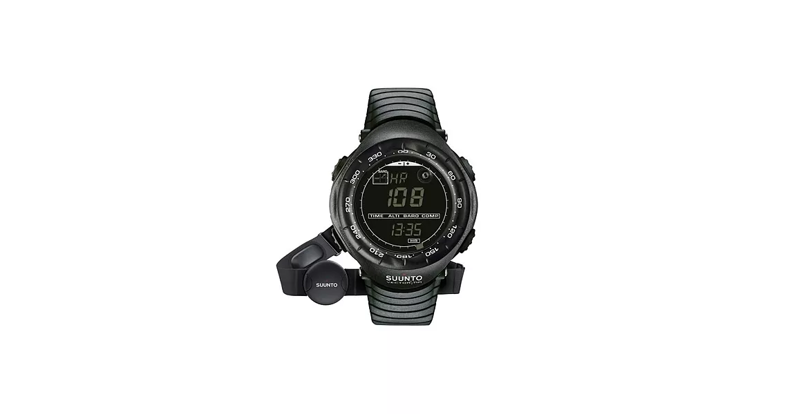 【SUUNTO】Vector HR White 進階運動腕錶(含心率帶)/登山錶 具高度計.指北針.氣壓計.溫度計(黑 SUSS015301000)