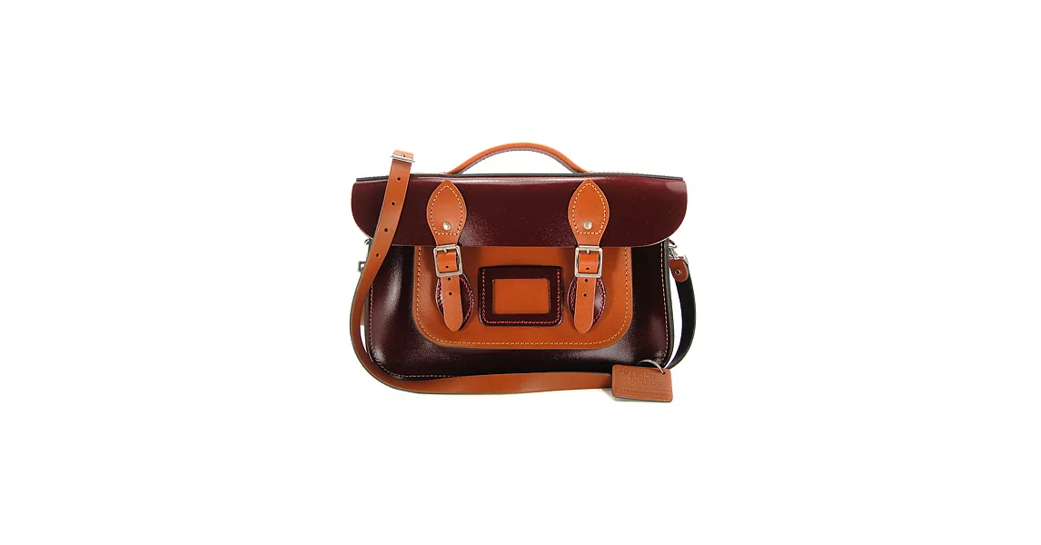 【The Leather Satchel Co.】12.5吋 英國手工牛皮劍橋包 手提包 肩背 側背包 多功能兩用包 精湛工藝 新款磁釦設計方便開啟(復古款-雙色)