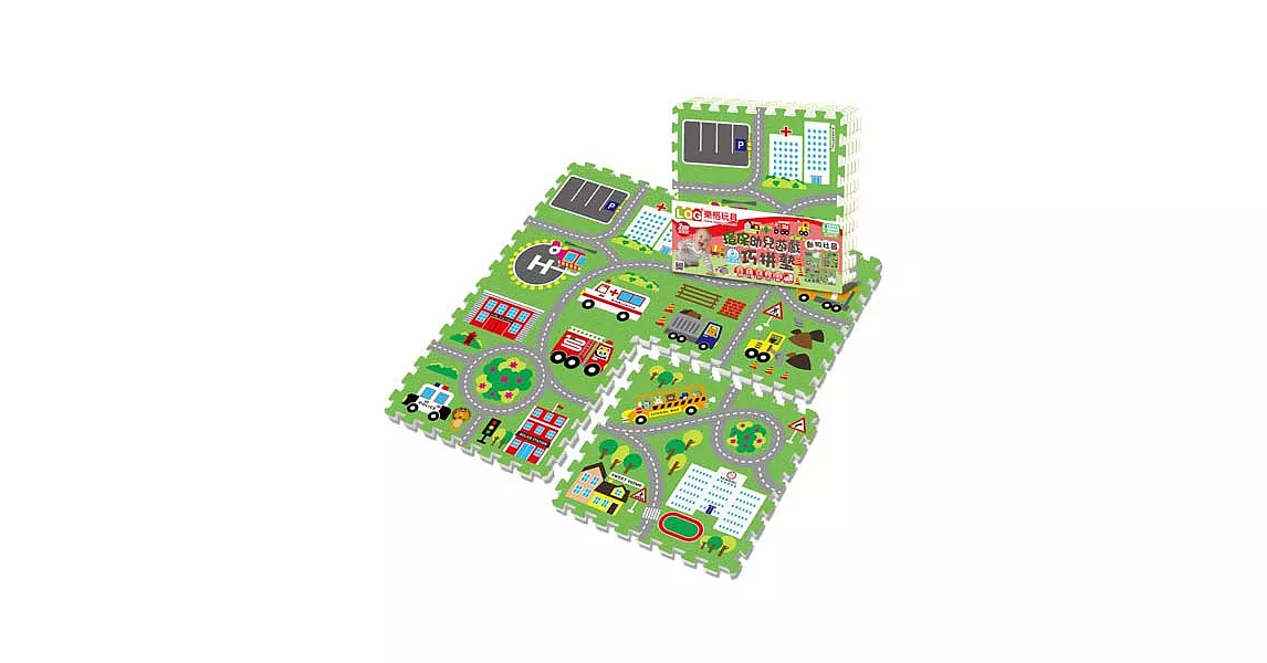 【LOG樂格】環保遊戲巧拼地墊 -動物社區 (60x60cmx4片)