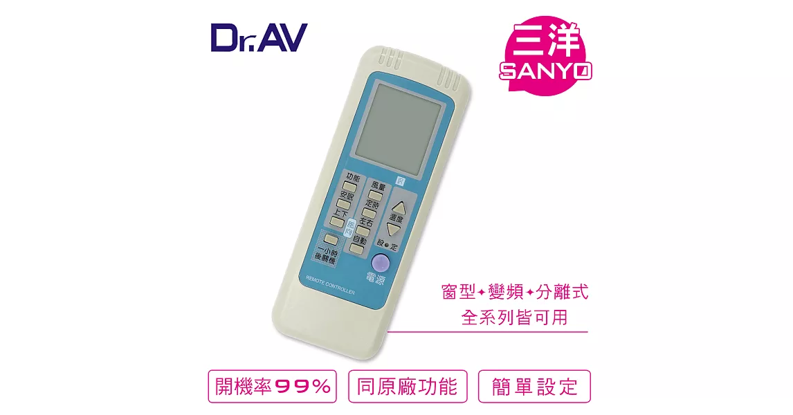 【Dr.AV】Sanyo 三洋 Chem中興 Gsg資訊家 專用冷氣遙控器(AI-N1)